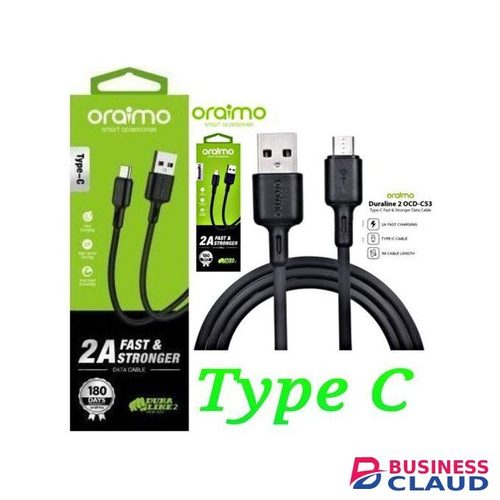 Oraimo Fast Charging & Data Transfer USB Cable For Tecno, Samsung Type C Smartphones