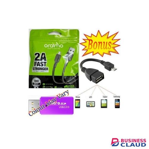 Oraimo Fast Charging & Data Transfer USB For All Smartphones + Button Phones + GIFTS