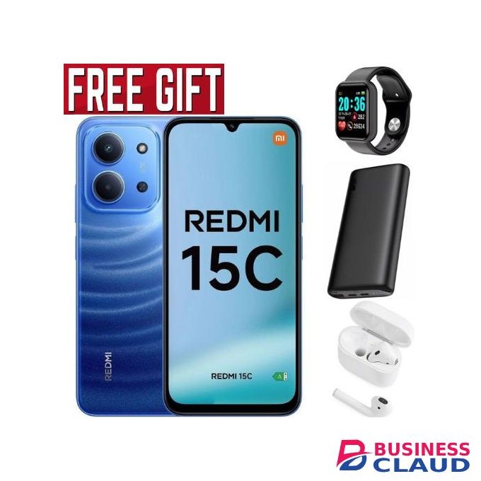 XIAOMI Redmi 15C' 6.88 inches,(8+8)16GB RAM+256GB ROM,Battery: 5000 mAh COMES WITH FREE GIFTS ( AIRPODS + SMART WATCH +POWERBANK ) FOR YOU