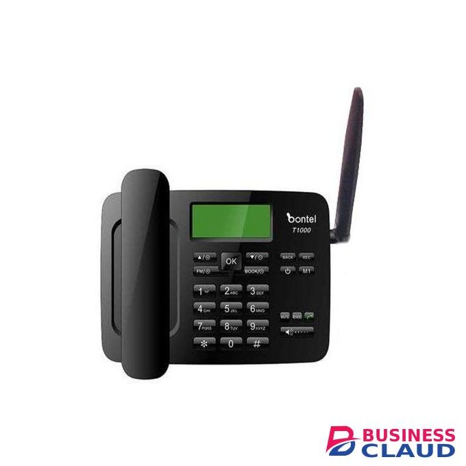 Bontel T1000//Wireless Desktop Telephone//SMS Feature Phone (Dual Sim)BLACK