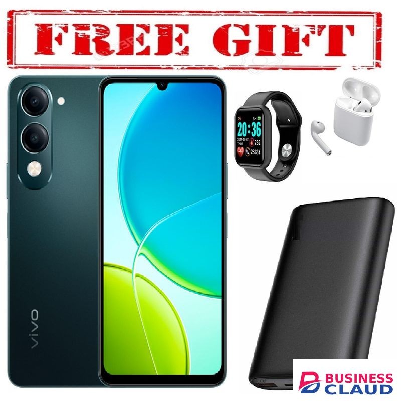 Vivo Y04 6.74" 64GB ROM+ 4GB RAM (Upto 8GB RAM) 5500mAh (Dual Sim) 13MP COMES WITH FREE GIFTS ( AIRPODS + SMART WATCH +POWERBANK ) FOR YOU