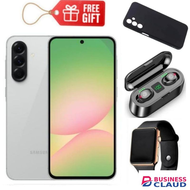 Samsung Galaxy A26 5G, 6.7'' 6GB RAM + 128GB ROM, 50MP -White + F9 Earbuds , Led Watch & Phone Cover