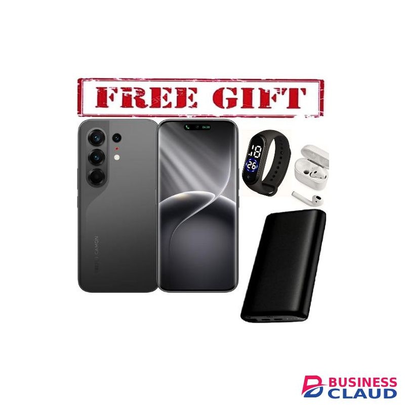 Tecno CAMON 50 PRO- 6.67"Curved Screen (256/8GB) DualSIM, 5200mAh Battery. COMES WITH FREE STRAP WATCH , POWERBANK AND AIRPODS FOR YOU black