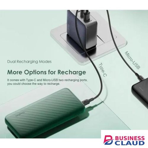 Oraimo Slice Link 10000mAh 12W Power Bank – Slim, Lightweight, Fast Charging, Dual USB Output, Universal Compatibility for Smartphones & Devices – Black