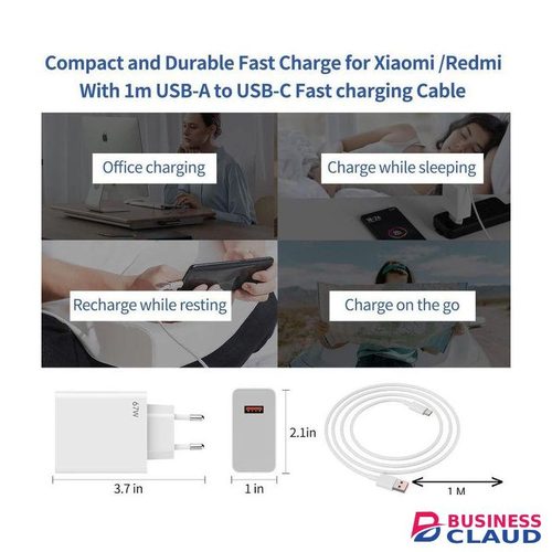 XIAOMI MI 67W Turbo USB-C Power Adapter for MI & Redmi Smartphones with Fast Charging