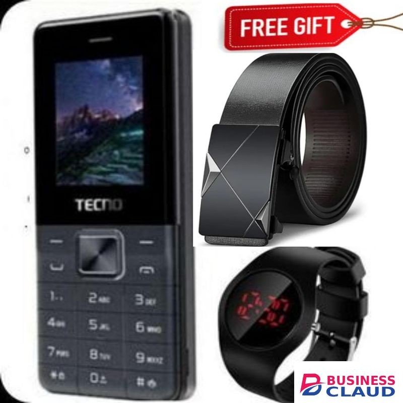Tecno BEST SMALL PHONE // BUTTON PHONE // T301 2/Dual Sim,Button/KABAMBE/KATULULU/MULIKA MWIZI // SIMU NDOGO + Tripod Stand For Phones + Watch + Belt