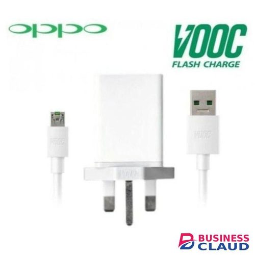 Oppo Advanced VOOC Fast Charger – 4X Faster Charging, 5-Layer Protection, Voltage Stabilizer, Compatible with Smartphones