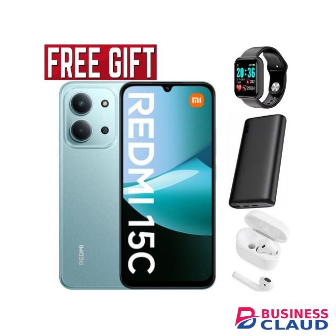 XIAOMI Redmi 15C' 6.88 inches,(4+4)8GB RAM+128GB ROM,Battery: 5000 mAh COMES WITH FREE GIFTS ( AIRPODS + SMART WATCH +POWERBANK ) FOR YOU