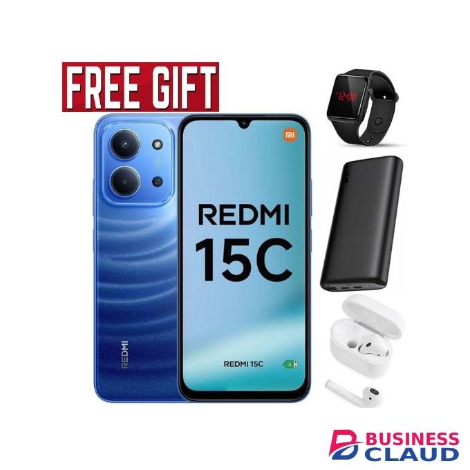 XIAOMI Redmi 15C' 6.88 inches,(4+4)8GB RAM+128GB ROM,Battery: 5000 mAh COMES WITH FREE GIFTS ( AIRPODS + LED WATCH +POWERBANK ) FOR YOU