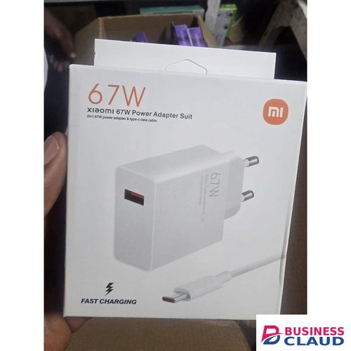 Mi Xiaomi Original 67W Fast Charging Adapter EU Plug with USB-C Cable for Mi, Redmi & Poco Smartphones
