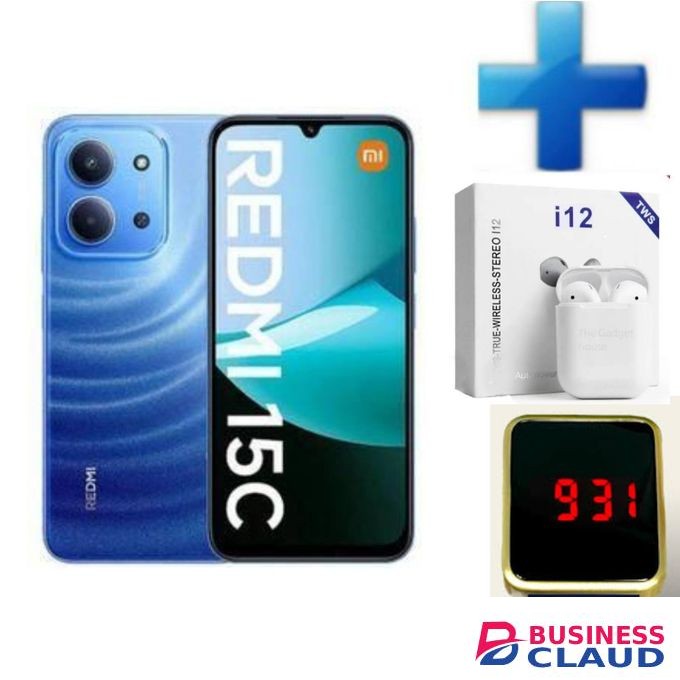 XIAOMI Redmi 15C, 6.9'',up to 8GB Extended RAM+ 128GB Storage, Battery: 6000 mAh -Watch,pod