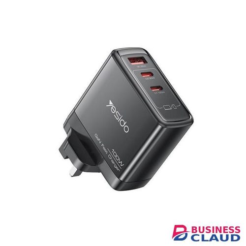 Yesido 100W GaN Fast Charger Multi-Port PD Quick Charging Adapter for Laptops, Tablets & Smartphones