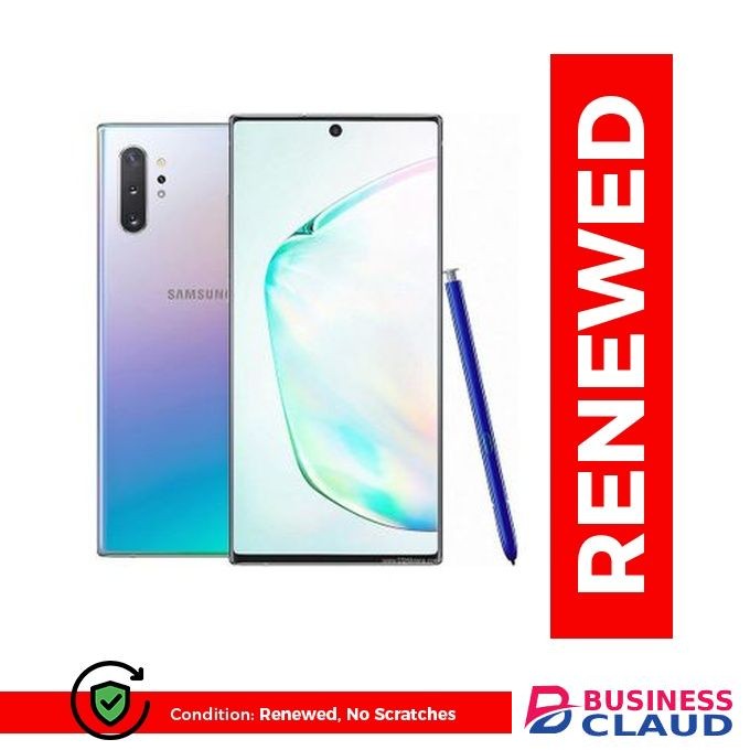Refurbished Samsung Galaxy Note 10+, 6.8", 12GB RAM + 256 GB, 4,300mAh (Dual SIM) - Aura Glow 9 (6 Months WRTY)
