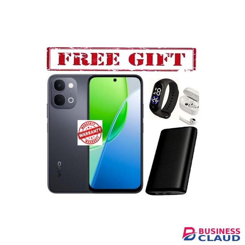 Vivo Y31d,6.75 inches 8GB RAM+256 GB ROM'Qualcomm Snapdragon 6s Gen 2 (DUAL SIM),50 MP,(wide) PDAF,12 MONTHS WARRANTY,Battery 7200 mAh COMES WITH FREE STRAP WATCH , POWERBANK AND AIRPODS FOR YOU black