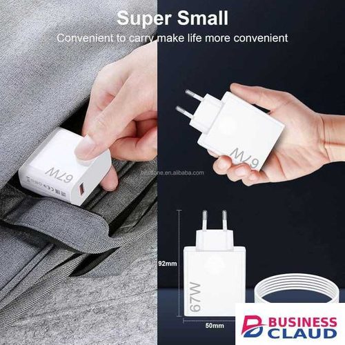 67W Xiaomi Fast Charge Adapter – USB Type-C Portable Charger for Redmi & Mi Smartphones