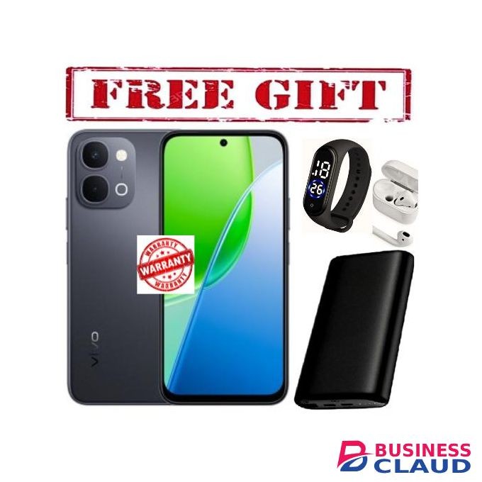 Vivo Y31d,6.75 inches 8GB RAM+256GB ROM'Qualcomm Snapdragon 6s Gen 2 (DUAL SIM),50 MP,(wide) PDAF,12 MONTHS WARRANTY,Battery 7200 mAh COMES WITH FREE STRAP WATCH , POWERBANK AND AIRPODS FOR YOU black