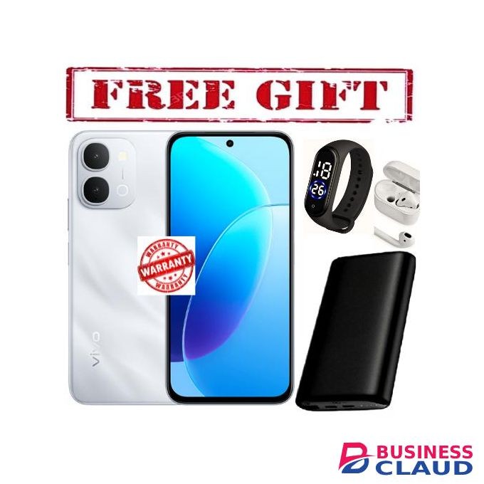 Vivo Y31d,6.75 inches 8GB RAM+256 GB ROM'Qualcomm Snapdragon 6s Gen 2 (DUAL SIM),50 MP,(wide) PDAF,12 MONTHS WARRANTY,Battery 7200 mAh COMES WITH FREE STRAP WATCH , POWERBANK AND AIRPODS FOR YOU white