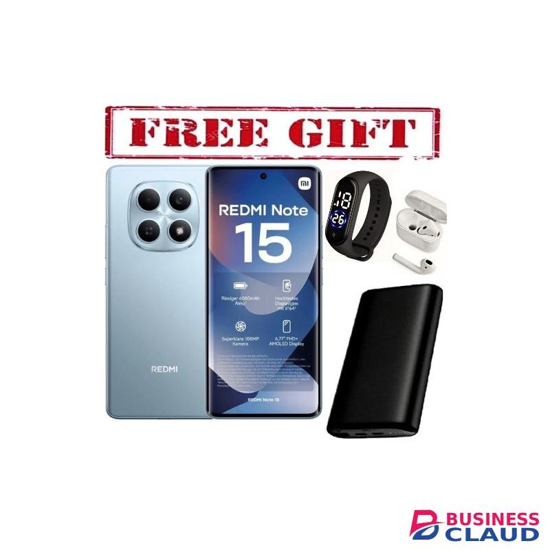 XIAOMI Redmi Note 15, 6.77", 128GB + 6GB RAM (Dual SIM), 5800mAh, IP 68,(2YRs WRTY) -COMES WITH FREE STRAP WATCH , POWERBANK AND AIRPODS FOR YOU green