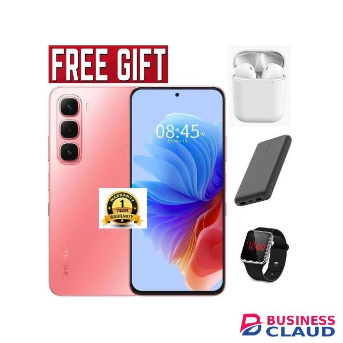 Infinix Hot 60i 4G"6.7-inch,12 GB(6+6)RAM+128GB ROM' Battery: 5160mAh..COMES WITH FREE LED WATCH , POWERBANK AND AIRPODS FOR YOU red