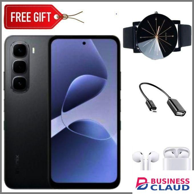 Infinix Hot 60i 4G" 6.7-inch, 4GB RAM + 128GB ROM, 50MP Camera, Battery: 5160mAh, 45W Fastcharge - Black + Web Watch, Otg & Earpods