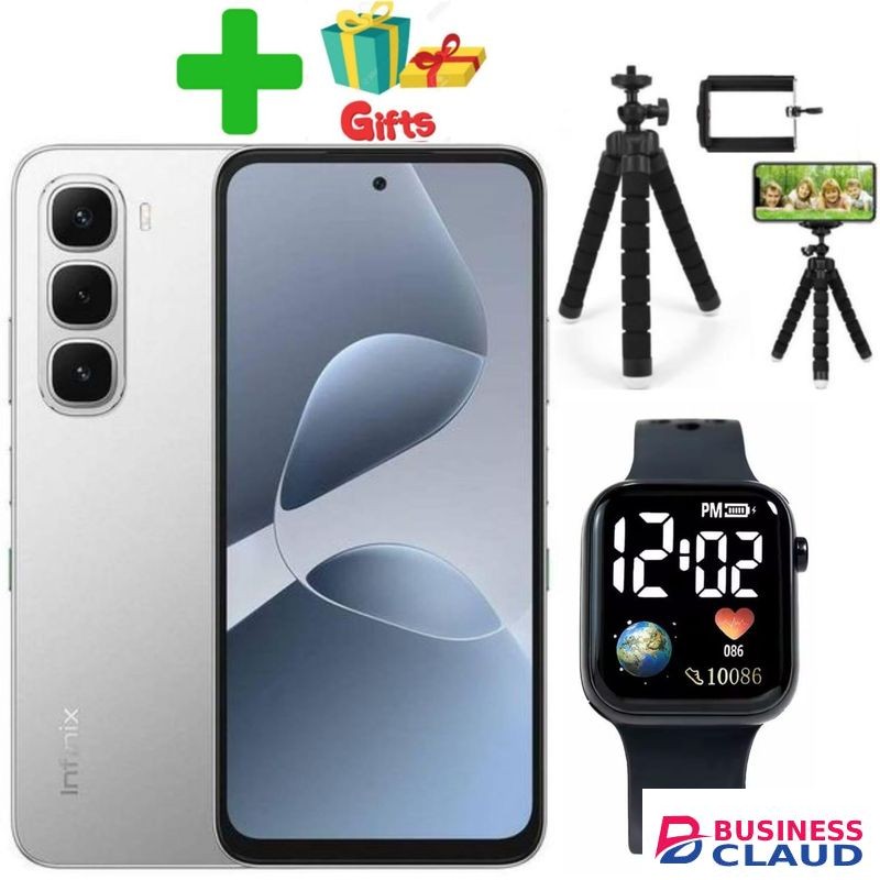 Infinix Hot 60i'6.7 inches,8GB RAM+256GB ROM"Dual SIM'5000 mAh Battery,+GIFTS,(TRIPOD,LED WATCH)