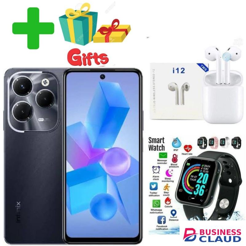 Infinix Hot 40 PRO, 6.6'', 256GB ROM + 8GB RAM, 108MP CAMERA, Dual SIM, 5000mAh+GIFTS,I12,SMART WATCH