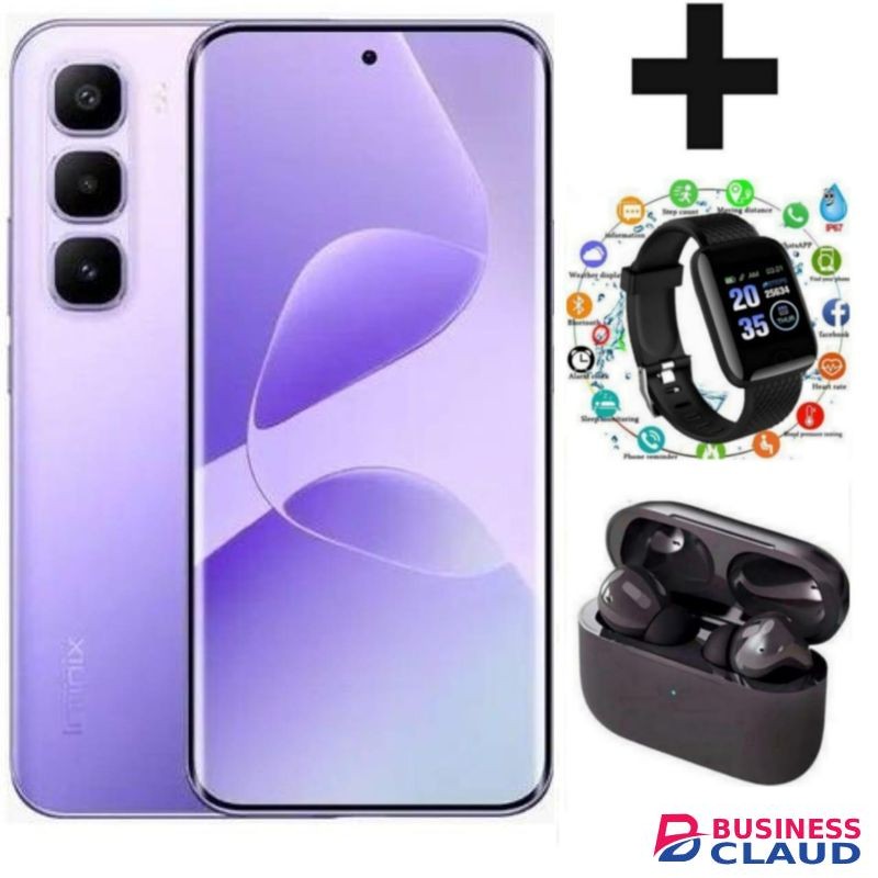 Infinix HOT 60 PRO PLUS,AMOLED CURVED SCREEN DISPLAY 6.78" INCHES(8GB +8GB) 16GB RAM & 256GB 5160 MAH BATTERY WATCH PODS