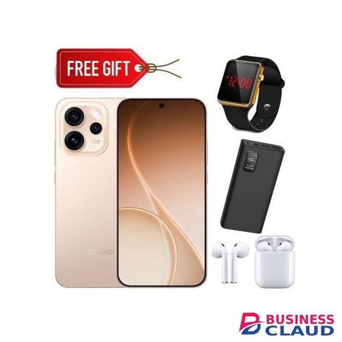 Oppo Reno 15F 5G, 6.57" AMOLED, 12GB RAM + 512GB ROM, 50MP Ultra-Clear Camera, 7000mAh, 80W Fast Charge - Gold + LED Watch + Power bank & Earpods