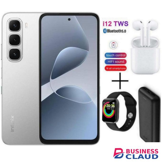 Infinix Hot 60i', 6.7'', 8GB RAM + 256GB ROM, Dual SIM, 5160 MAh, 50MP - Grey + Free Gifts