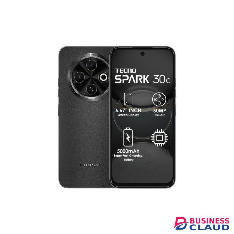 Tecno Spark 30c, 6.67'' HD+, Up to 8GB RAM + 128GB ROM (Dual Sim) 50MP, 5000 mAh - Orbit Black + Gifts