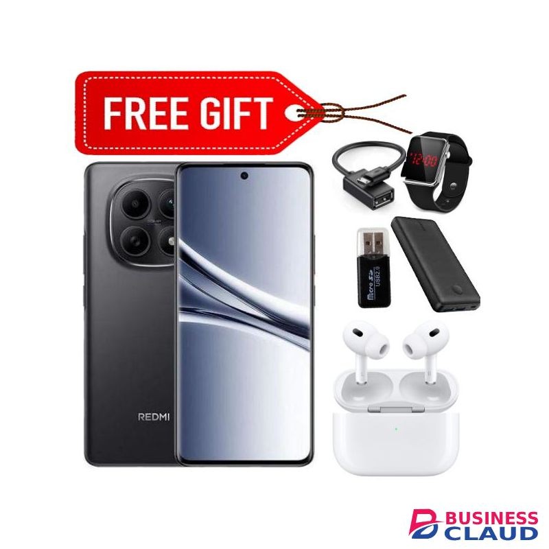 XIAOMI Redmi Note 15 Pro, 6.77" Curved Screen, 8GB RAM + 256GB (Dual SIM), 6500mAh, Black (25 Months Warranty) + Led Watch, power bank, Earpods, Card reader