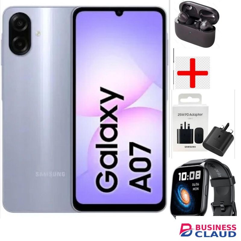 Samsung A07 6.7'' Display, 4GB RAM +128GB ROM 5000MAH Battery, Dual-2 Years Warranty+ FREE GIFTS.