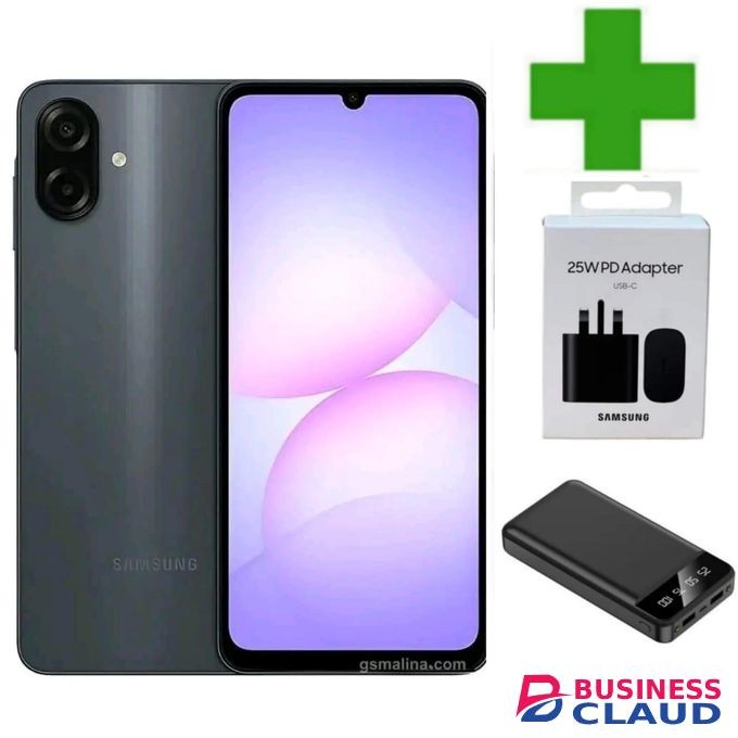 Samsung A07 DISPLAY 6.7 INCHES 4GB RAM + 128GB ROM DUAL SIM PLUS ADAPTER POWER BANK