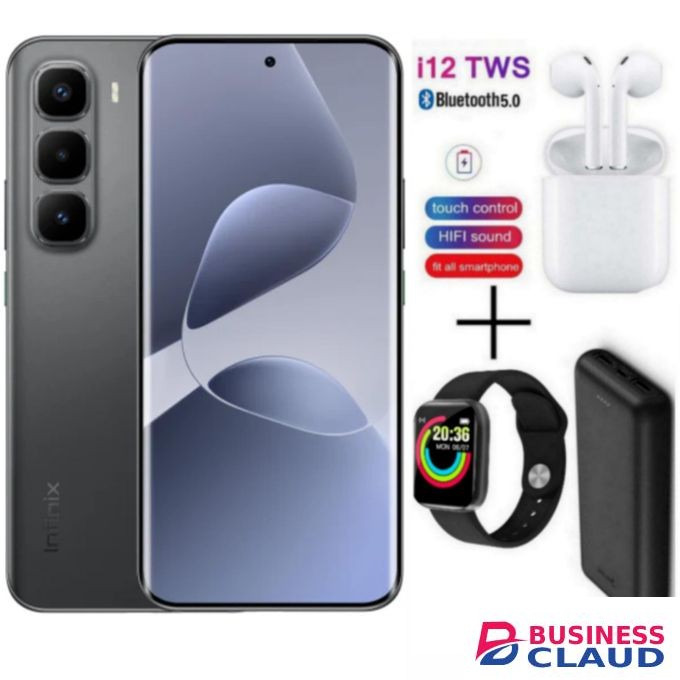 Infinix HOT 60 PRO PLUS, 6.78", 8GB RAM Up to 16GB RAM 128GB ROM, 4G, 5160mAh - Black + FREE AMAZING GIFTS