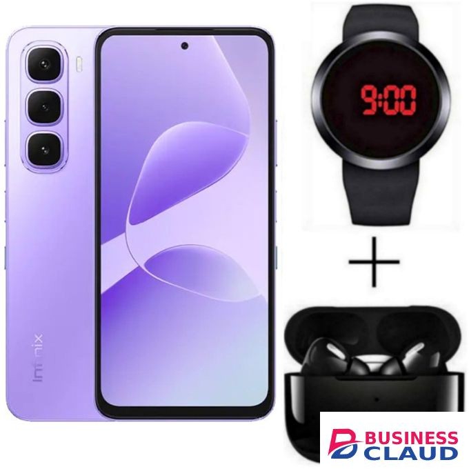 Infinix Hot 60i', 6.7'', 8GB RAM + 256GB ROM, Dual SIM, 5160 MAh, 50MP - Purple + Free Gifts