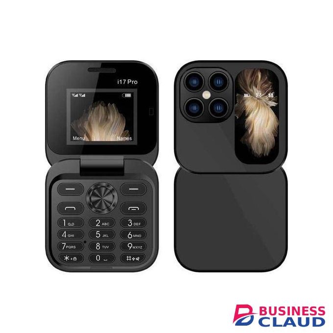 i17 PRO FLIP PHONE DUAL SIM CARD TWO - 2 SIM CARD SLOT BATTERY 1000MAH FM RADIO 1.77 INCH SCREEN DISPLAY FOLDABLE PHONE