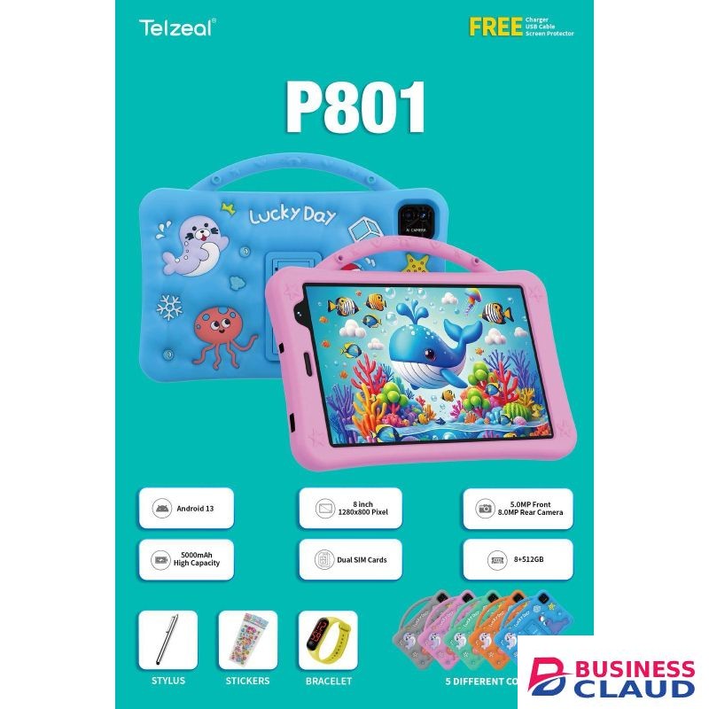 Telzeal P801 8 inch 512/8 5000mah Blue