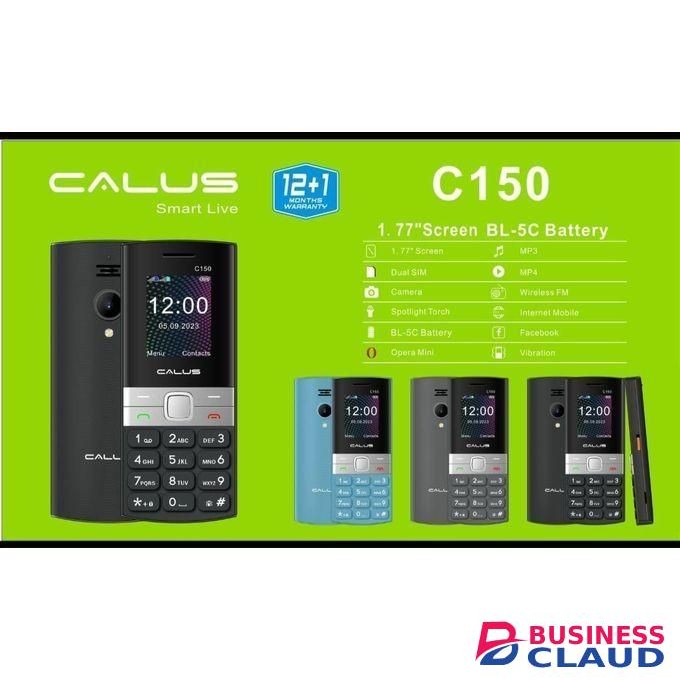 CALUS c150, sleek kabambe, long lasting battery , dual sim, wireless fm, bright torch