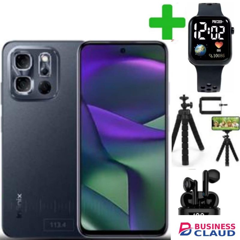 Infinix Hot 60i'6.7 Inches,6GB RAM+128GB ROM"Dual SIM'5000 MAh Battery+ TRIPOD WATCH