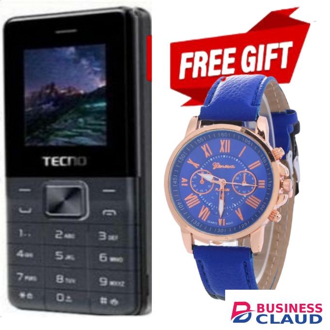 Tecno SMALL BUTTON PHONE //T301 2/Dual Sim,Button/KABAMBE/KATULULU/MULIKA MWIZ + watch for ladies
