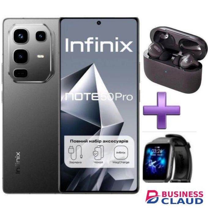 Infinix Note 50 Pro, 6.78'', 256GB + 8GB RAM (UPTO 16GB RAM), 5000mAh-108MP Camera+FREE GIFTS,BLACK