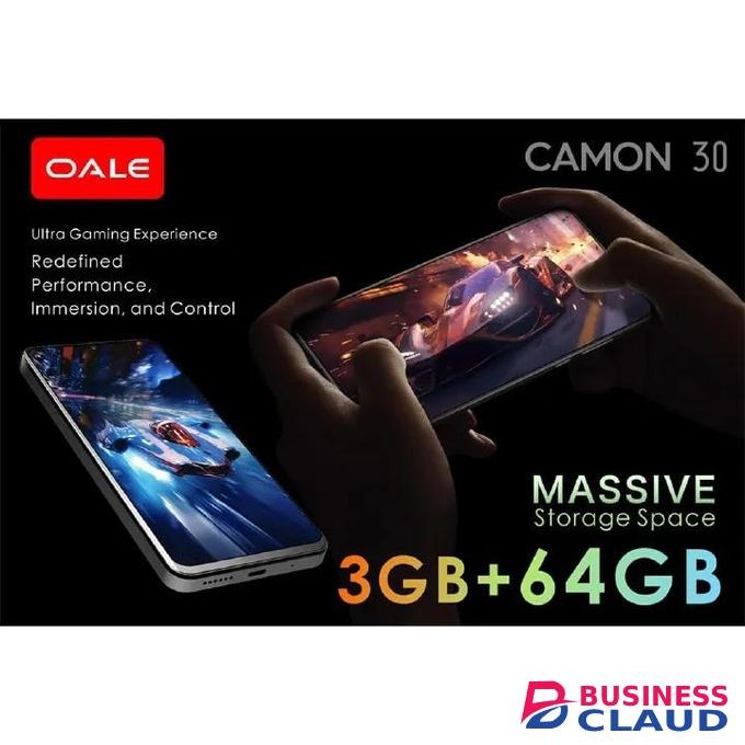 Oale Camon 30 64GB+3GB 6.6" 120Hz Display 8MP+5MP+AI Camera 5075mAh Battery
