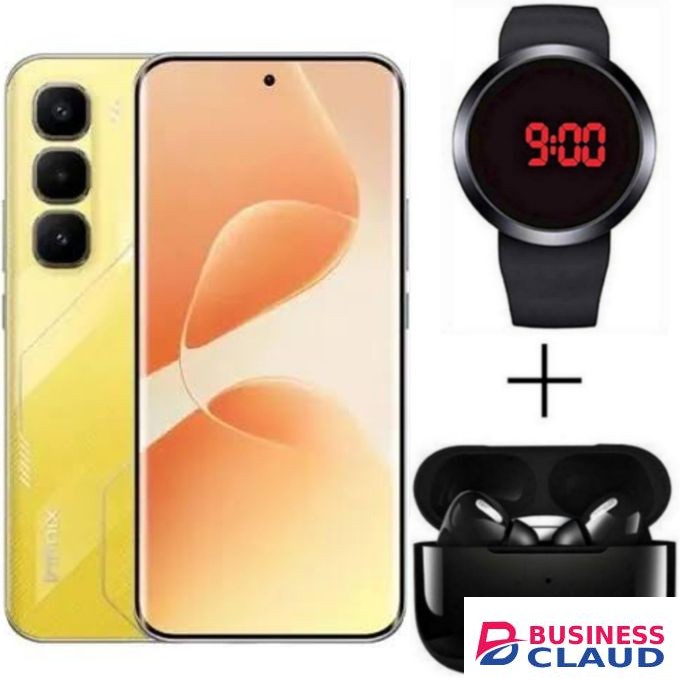 Infinix HOT 60 PRO PLUS, 6.78", 8GB RAM Up to 16GB RAM + 256GB ROM, 4G, 5160mAh - Yellow + FREE AMAZING GIFTS