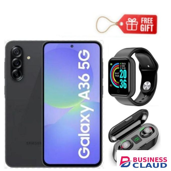 Samsung Galaxy A36 5G, Display 6.7", Storage 128GB + 6GB RAM (Dual SIM) 4G, 50MP, 5000mAh- Black+ Free Gifts