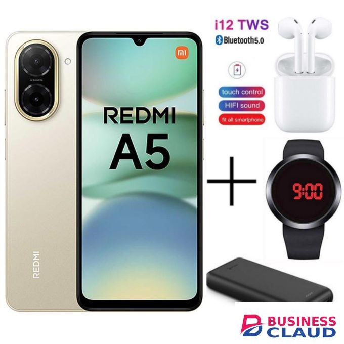 XIAOMI Redmi A5 RAM, 4GB RAM + 64GB ROM , 5200 MAh, Dual Sim - Silver + Free Gifts