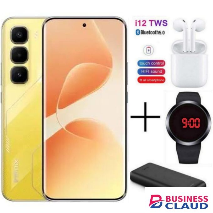 Infinix HOT 60 PRO PLUS, 6.78", 8GB RAM Up to 16GB RAM 128GB ROM, 4G, 5160mAh - Yellow + FREE AMAZING GIFTS