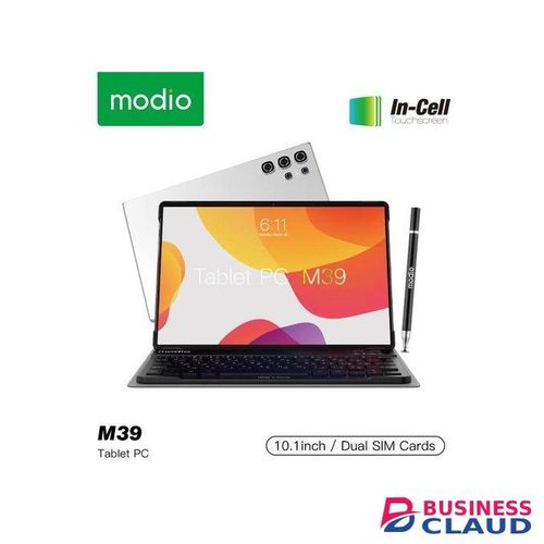 Modio M39 Android Tablet 8GB RAM 512GB Virtual Storage 10.1 Inch 13MP Camera, Dual Sim, Wireless Keyboard, Mouse, Flip Case Cover - Multi-Color