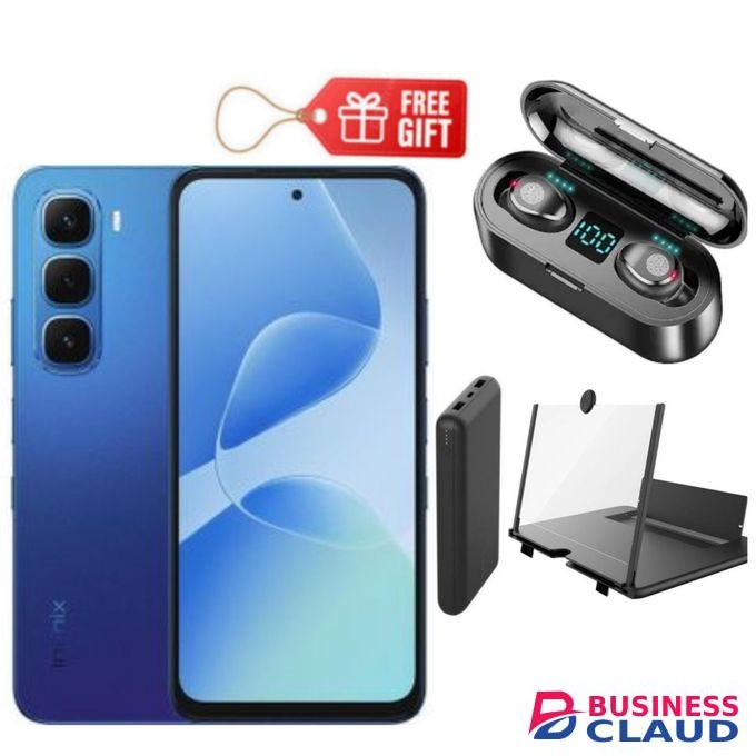 Infinix HOT 60 Pro Plus 6.78'' AMOLED (Curved Screen) 256GB ROM + UPTO 16GB RAM ( DUAL SIM) 5160mAh , Blue + free Gifts