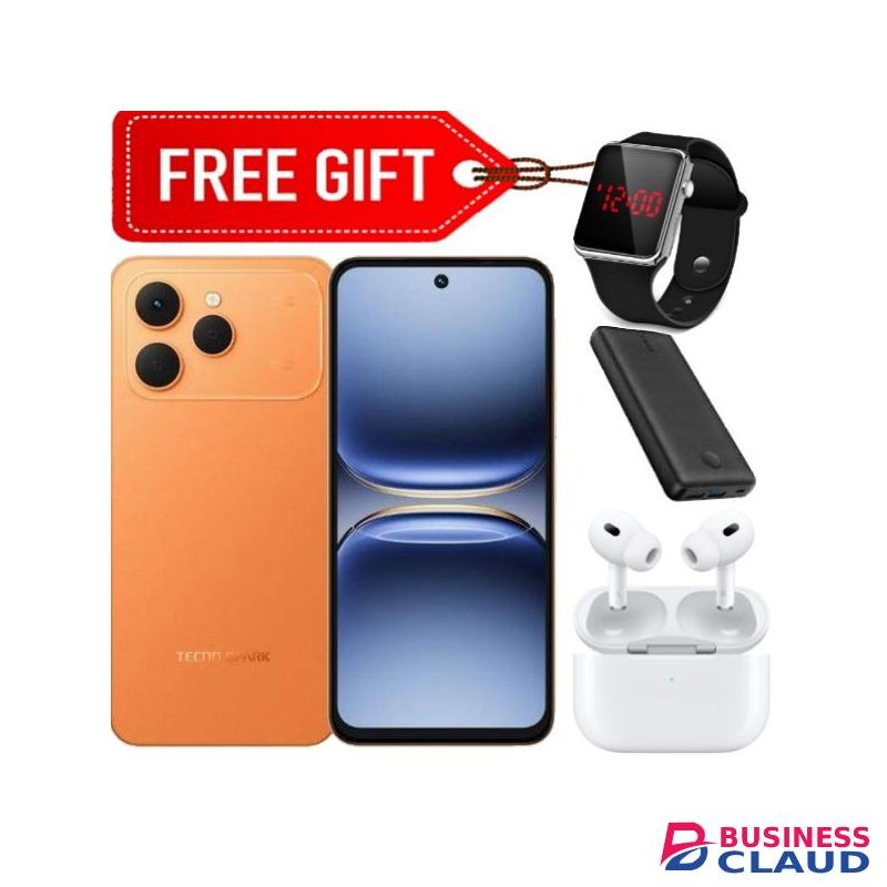 Tecno Spark 40, 6.67'' HD+, 256GB ROM + Up to 16GB RAM (Dual Sim) 50MP, 5200mAh - Sunlight Orange +LEd Watch, Power bank & Earpods