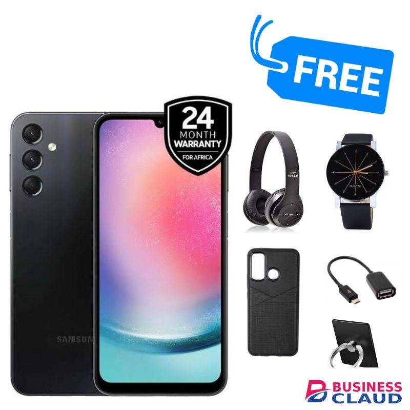 Samsung Galaxy A24 4G, 6.5"AMOLED (128GB + 4GB) HEADPHONES,COVER,WATCH,OTG & RING